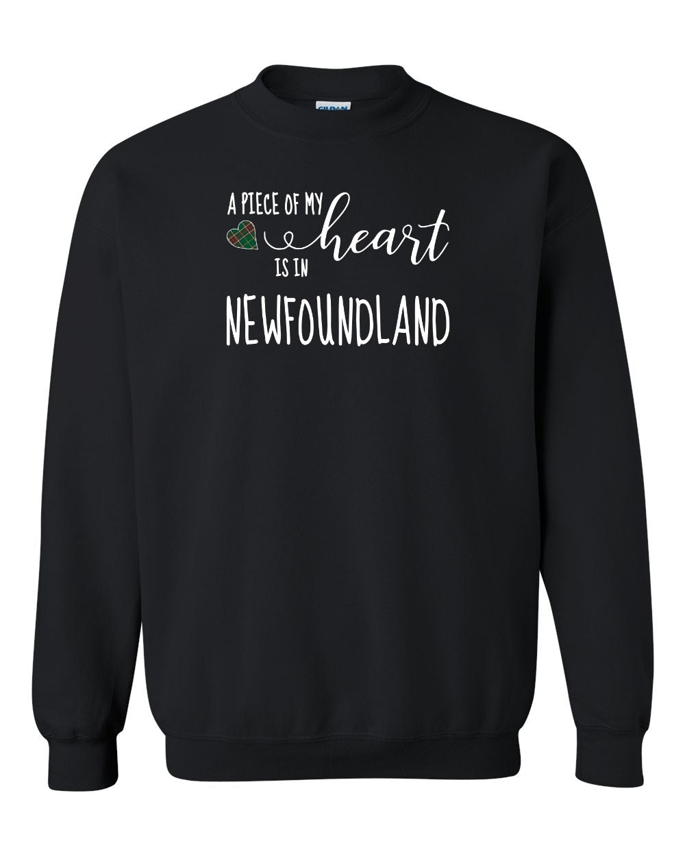 A piece of My heart in NFLD Tartan Heart Crewneck Sweatshirt - Unisex