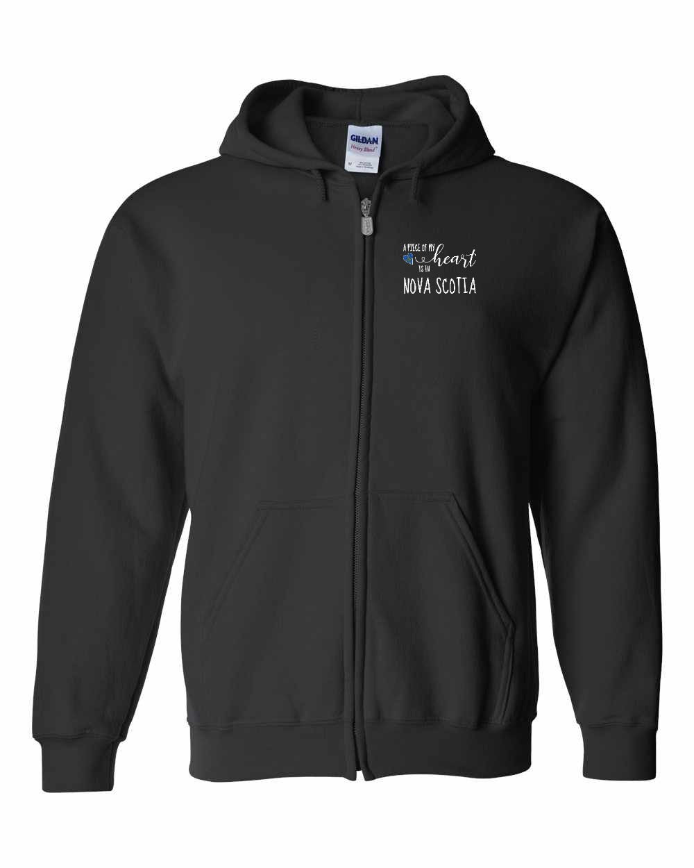 A piece of My heart in Nova Scotia (Tartan Heart) Left Chest and Back zip-hoodie