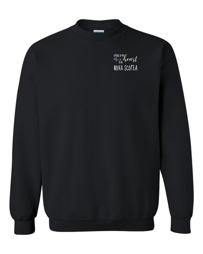 A piece of My heart in Nova Scotia (Tartan Heart) Left Chest crew-neck