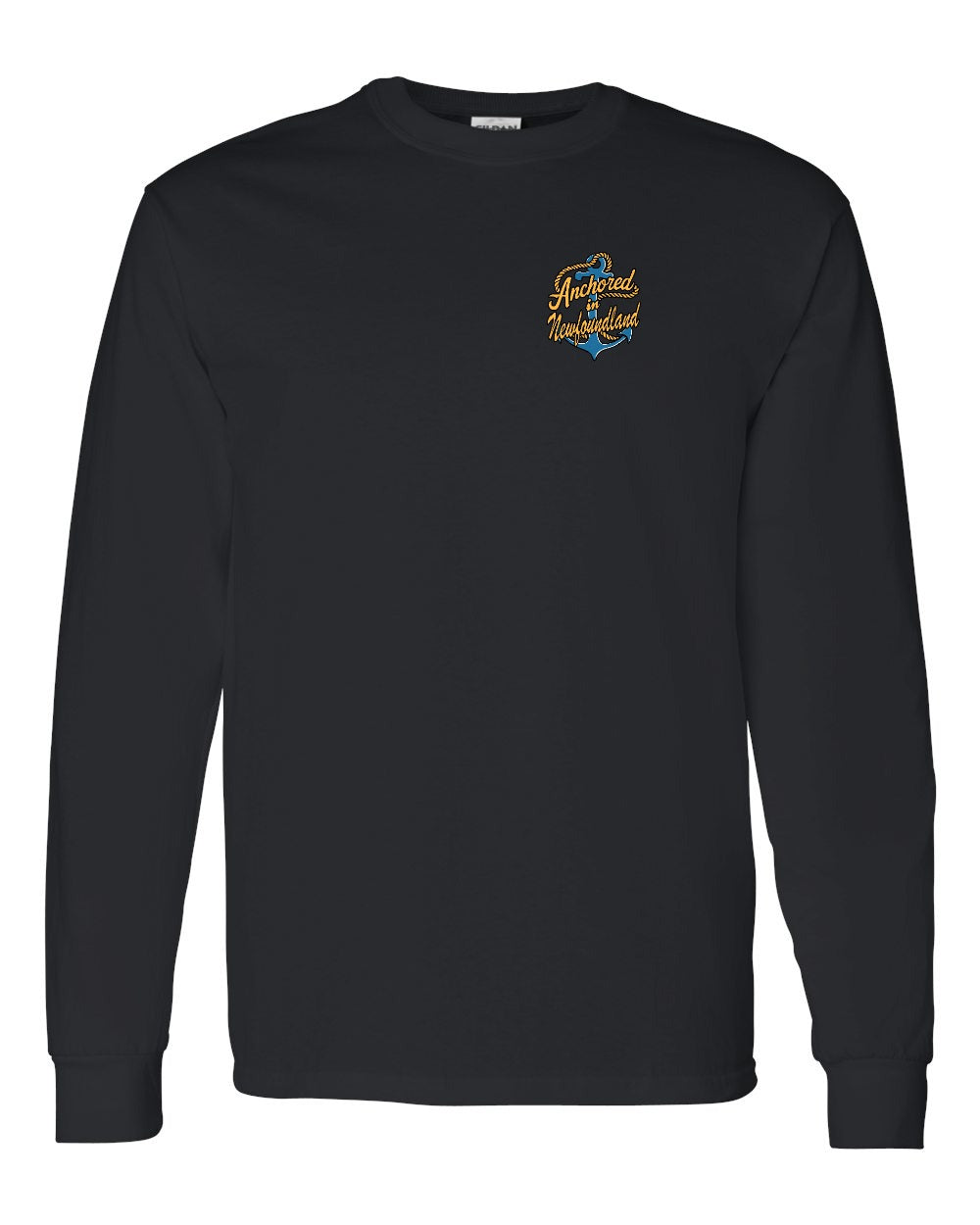 Anchored in Newfoundland (New Design) Left Chest and Back Long Sleeve