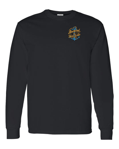 Anchored in Nova Scotia (New Design) Left Chest Long Sleeve Tee