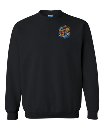 Anchored In Nova Scotia (Old Design) Left Chest and Back crew-neck