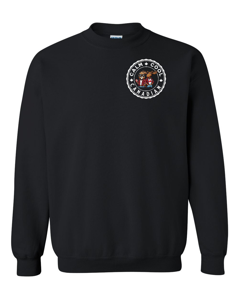 Calm Cool Moose and Beaver Left Chest Crewneck