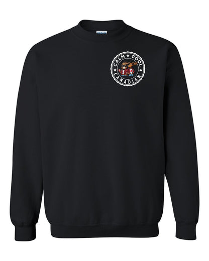 Calm Cool Moose and Beaver Left Chest Crewneck