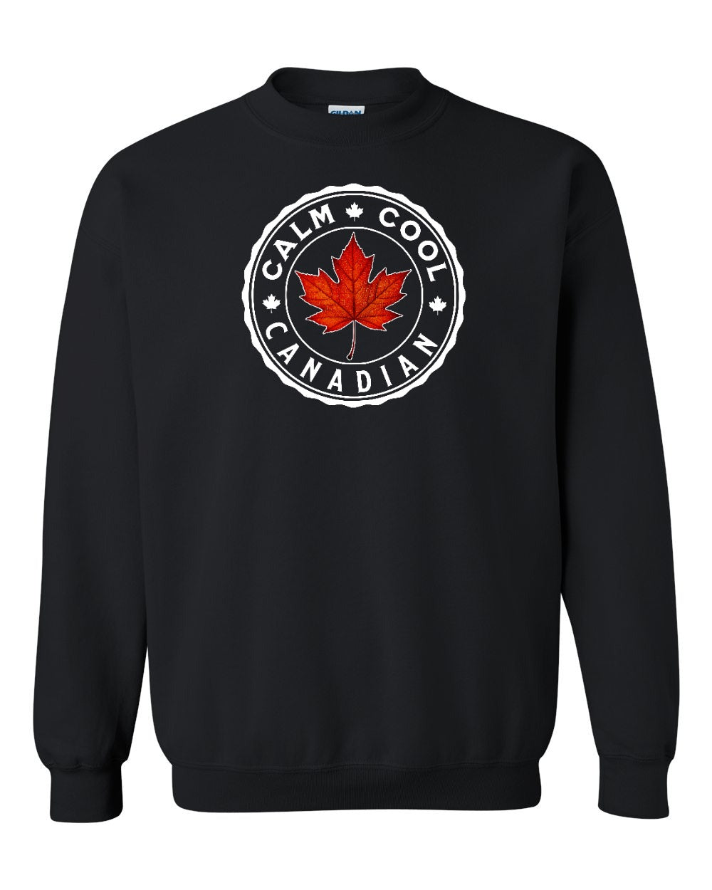 Calm Cool Canadian Leaf Crewneck Sweatshirt - Gildan Canada (sewn Internationally) - Unisex