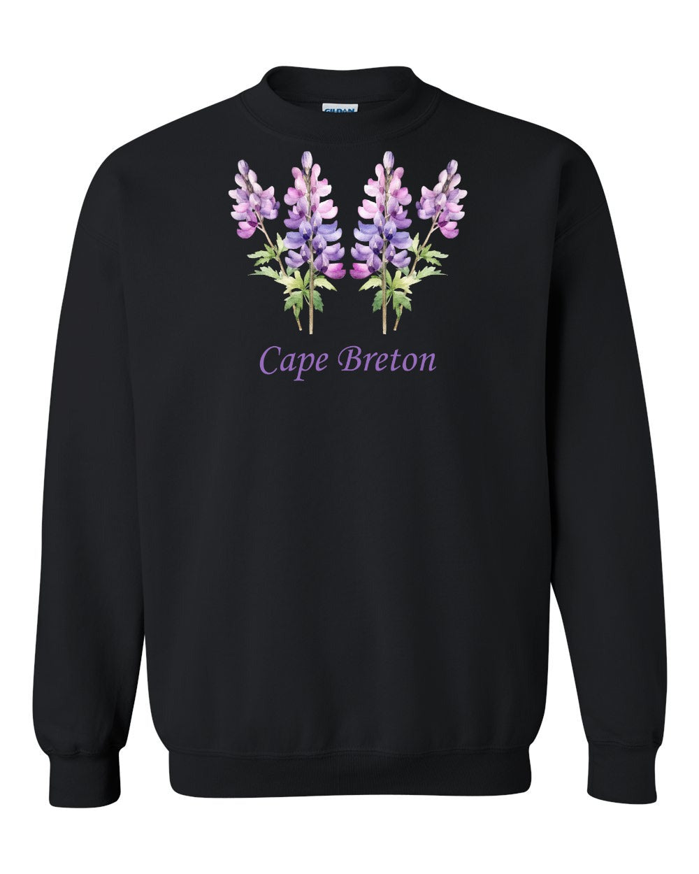 Cape Breton Lupin Left Chest and Back Crewneck Sweatshirt