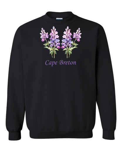 Cape Breton Lupin Left Chest and Back Crewneck Sweatshirt
