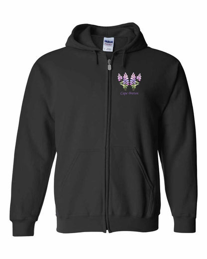 Cape Breton Lupin Left Chest Zip Hoodie