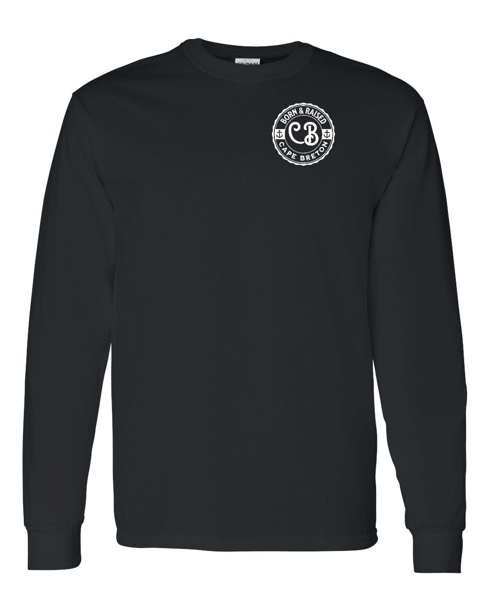 Born & Raised Cape Breton Left Chest and Back Long Sleeve Tee