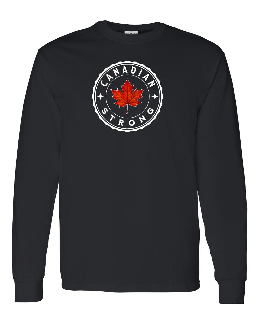Canadian Strong Leaf Left Chest and Back Long Sleeve - Gildan Canada (sewn Internationally) - Unisex