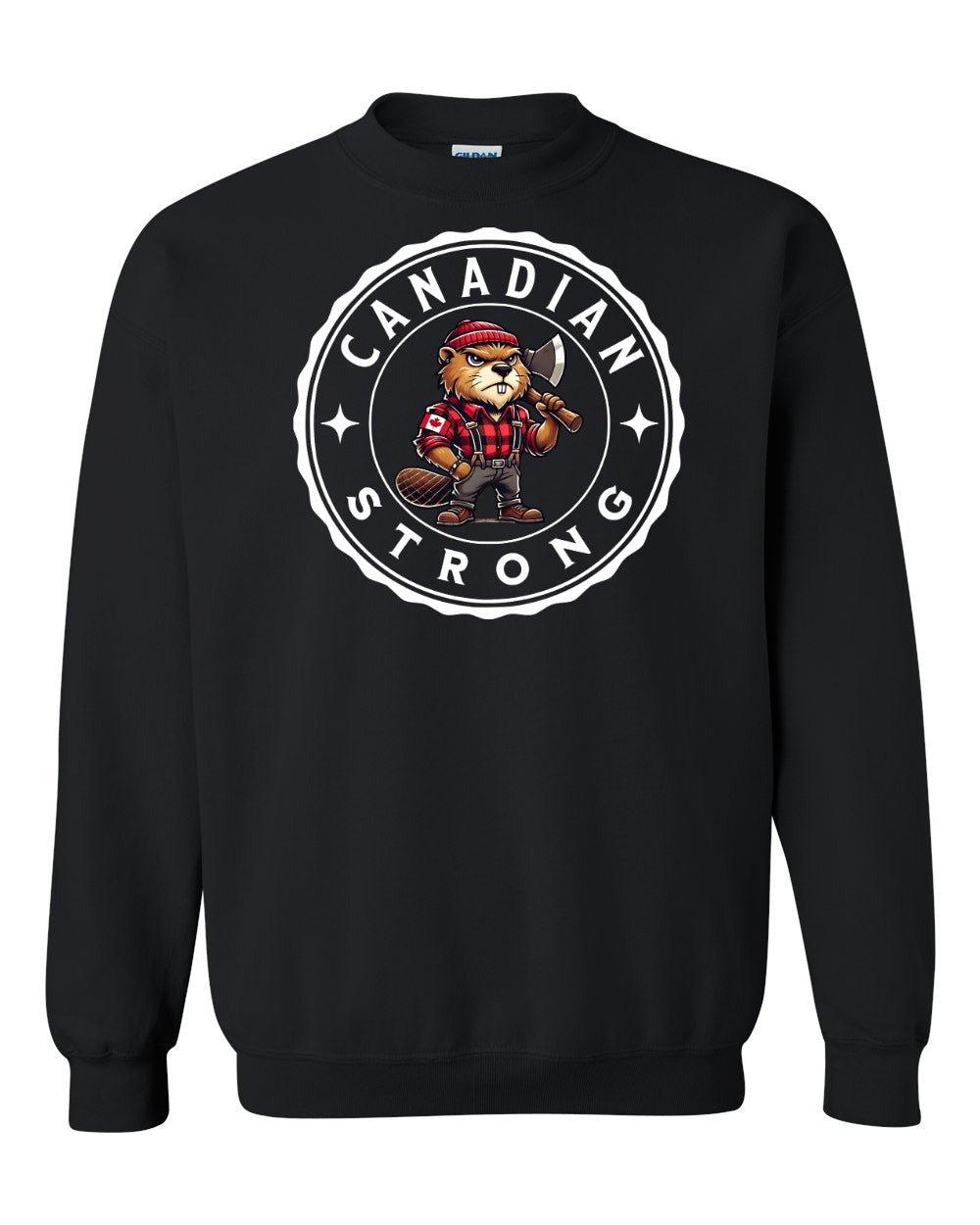 Canadian Strong Beaver Crewneck Sweatshirt - Gildan Canada (sewn Internationally) - Unisex