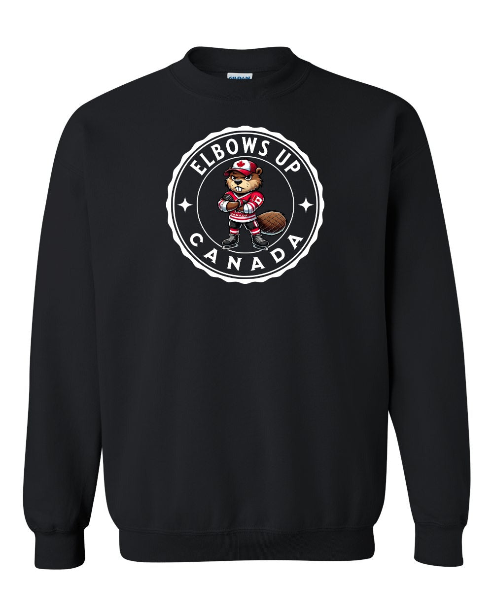 Elbows up Beaver Crewneck Sweatshirt - Gildan Canada (sewn Internationally) - Unisex