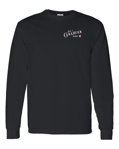 Just A Canadian Girl (Heart Flag Full) Left Chest Long Sleeve