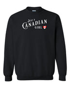 Just A Canadian Girl (Heart Flag) Crewneck Sweatshirt - Gildan Canada (sewn Internationally) - Unisex