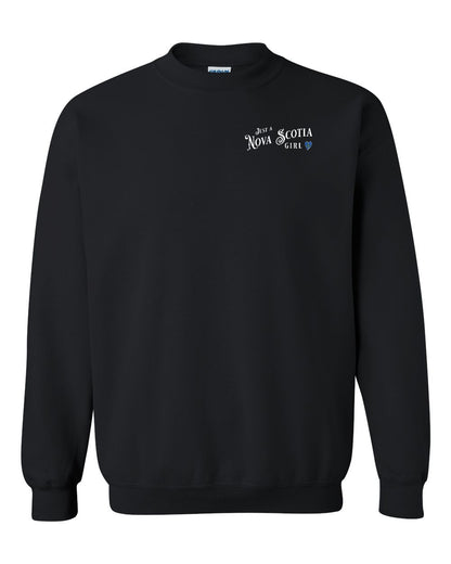Nova Scotia Girl Tartan Heart Left Chest crew-neck