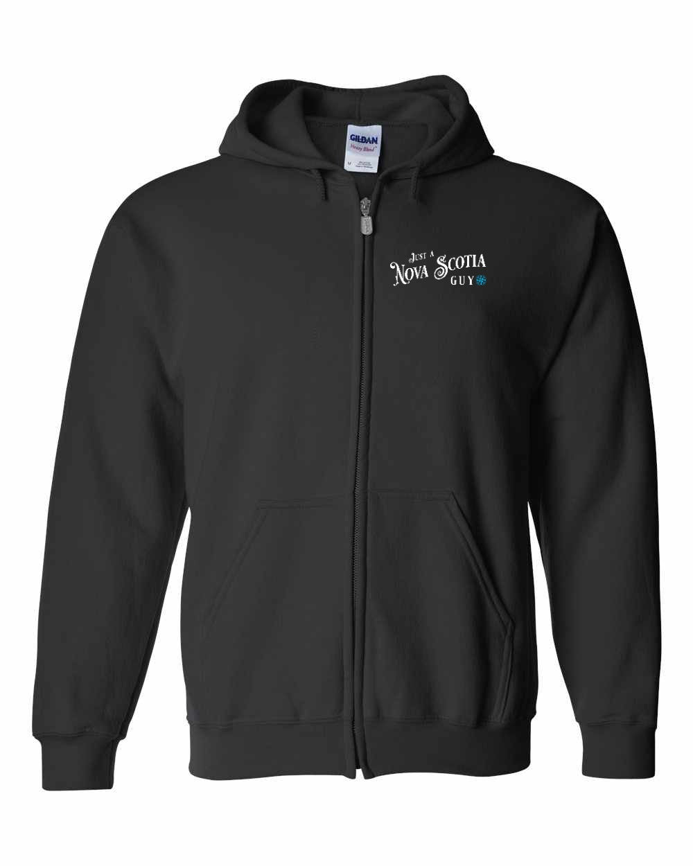 Just a NS Guy Blue Left Chest and Back Zip Hoodie - Unisex