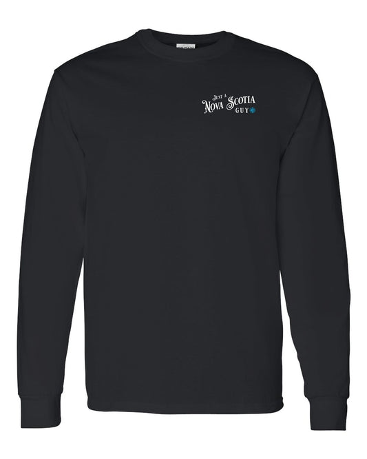 Just a Nova Scotia Guy blue Left Chest and Back Long Sleeve Tee