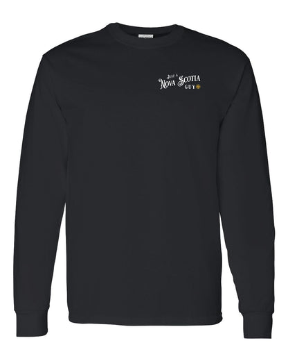 Just a Nova Scotia Guy yellow Left Chest and Back Long Sleeve Tee