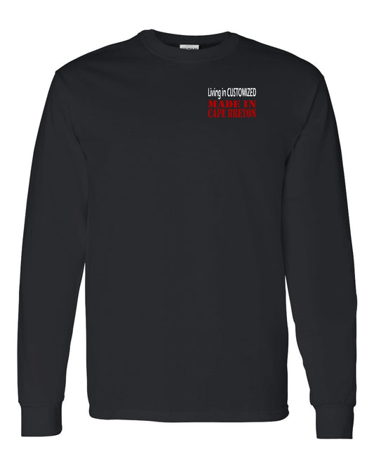 Living in Custom Made in Cape Breton Left Chest Long Sleeve Tee