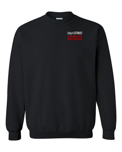 Living in Custom Made in Nova Scotia Left Chest crew-neck