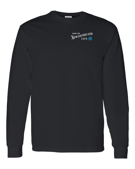 Living the Newfoundland Life blue Left Chest Long Sleeve