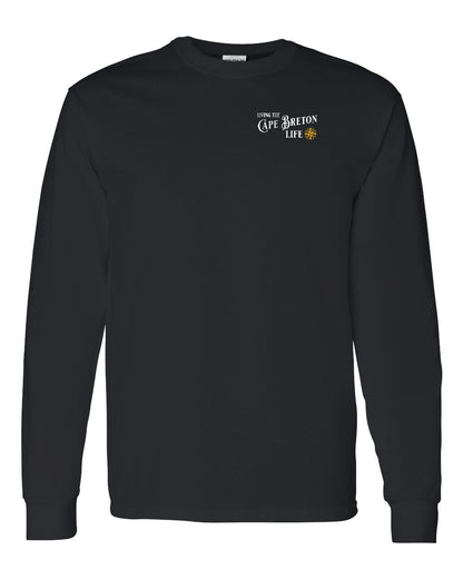Living the Cape Breton Life yellow Left Chest Long Sleeve Tee