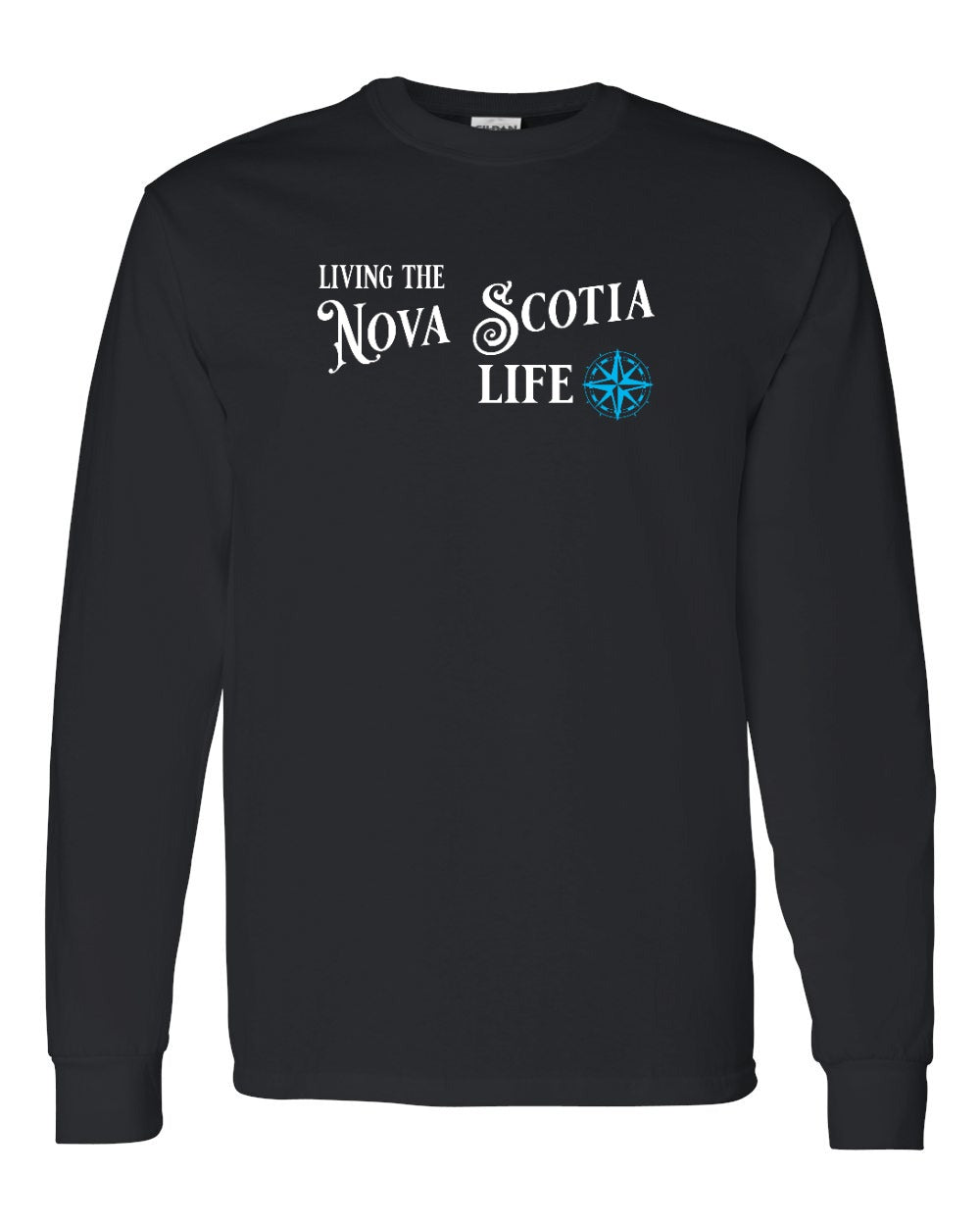 Living the Nova Scotia Life blue Full Long Sleeve Tee