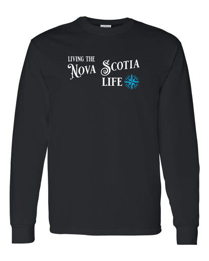 Living the Nova Scotia Life blue Full Long Sleeve Tee