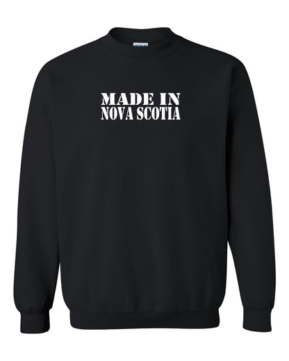Made In Nova Scotia ( White Lettering) Full crew-neck