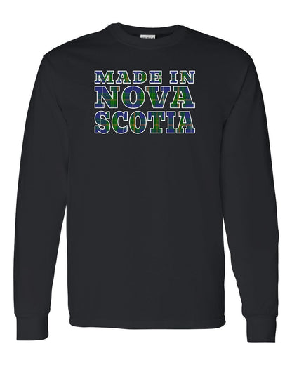 Made In Nova Scotia ( Tartan Lettering) Full Long Sleeve Tee