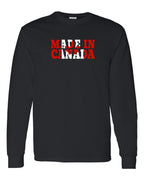 Made in Canada Flag Background Long Sleeve - Gildan Canada (sewn Internationally) - Unisex