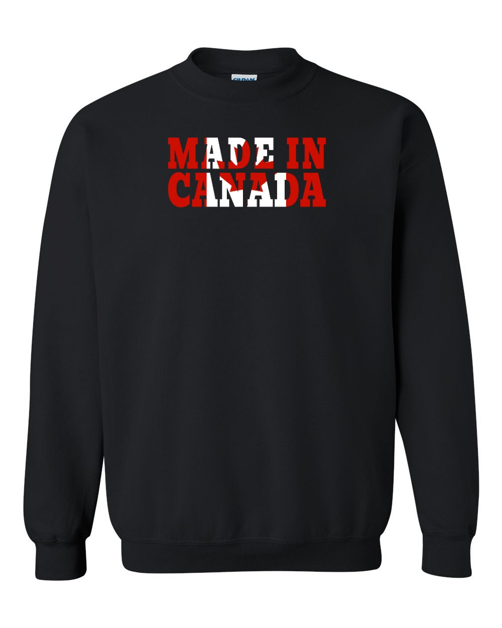 Made in Canada Flag Background Crewneck Sweatshirt - Gildan Canada (sewn Internationally) - Unisex