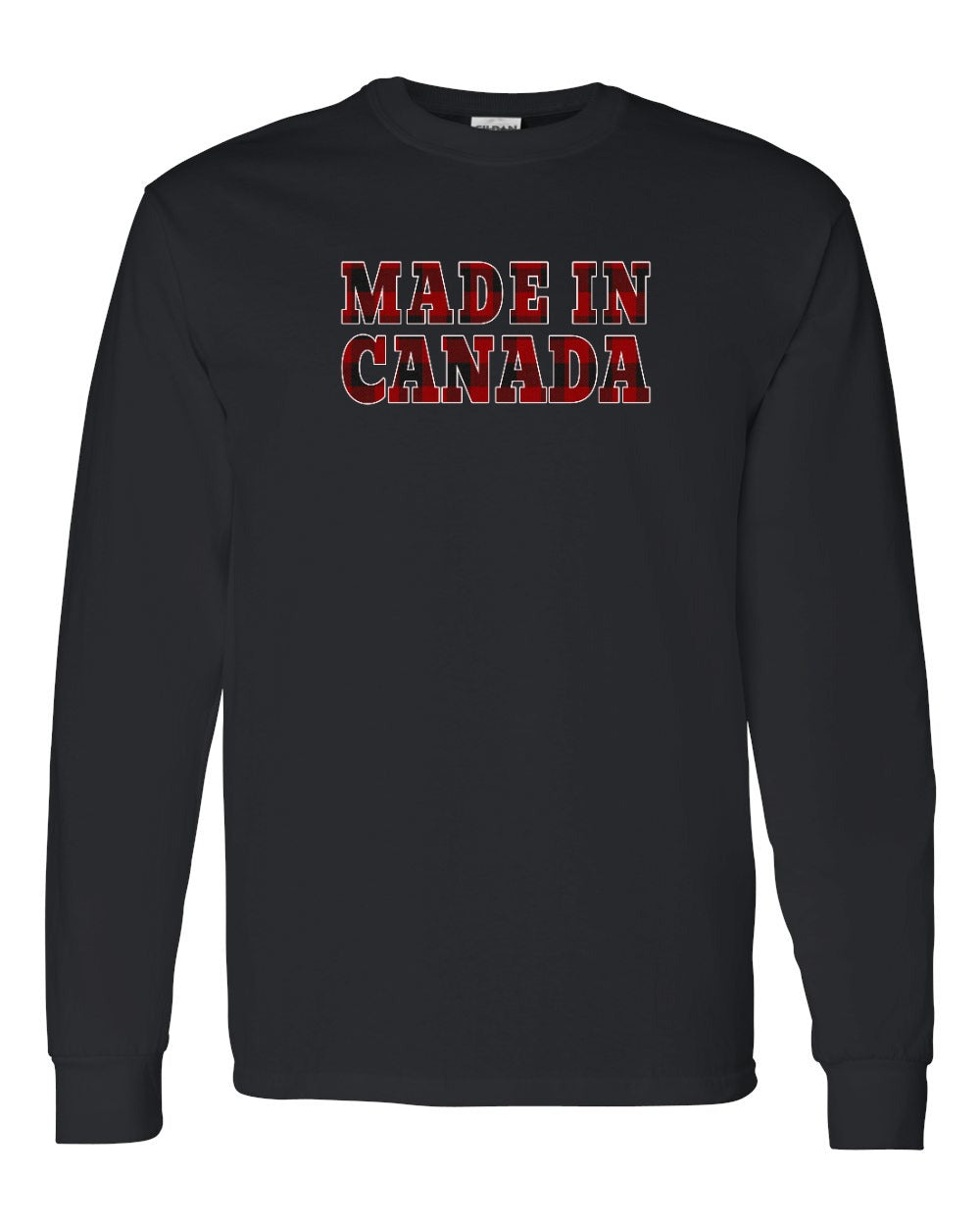 Made in Canada Plaid Background Full Long Sleeve