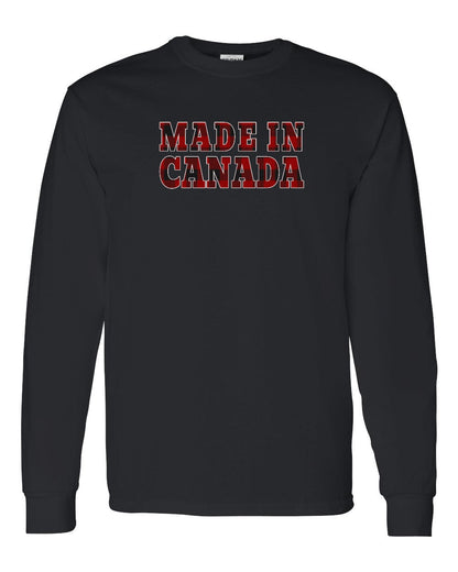 Made in Canada Plaid Background Full Long Sleeve
