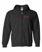 Made in Canada Plaid Background Left Chest and Back Zip Hoodie - Gildan Canada (sewn Internationally) - Unisex
