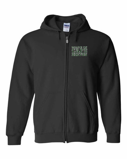 Made In Cape Breton Tartan Left Chest Zip Hoodie