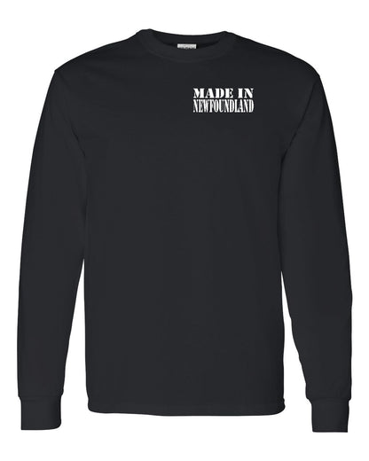 Made In Newfoundland ( White Lettering) Left Chest Long Sleeve