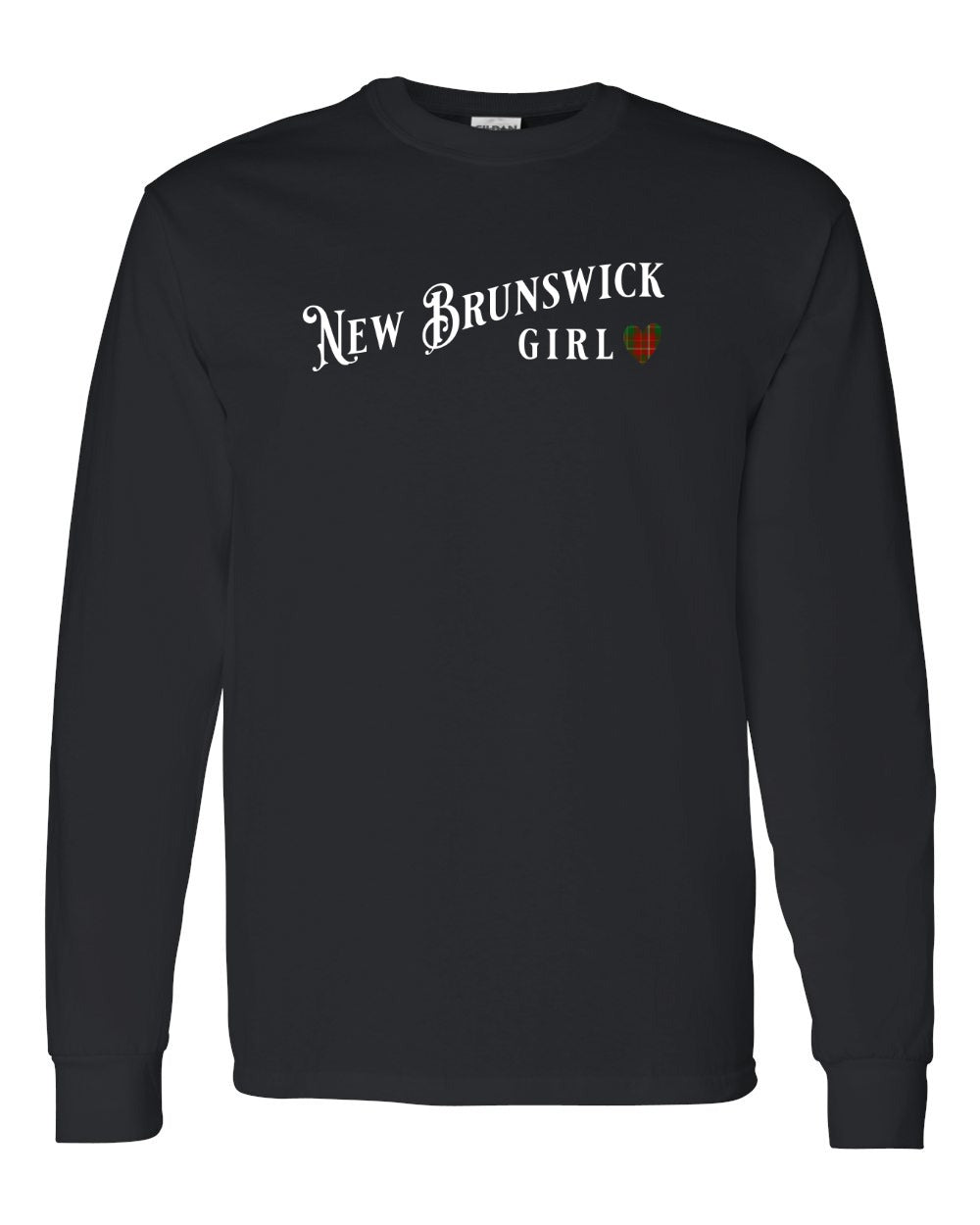 New Brunswick Girl Tartan heart Full Long Sleeve Tee
