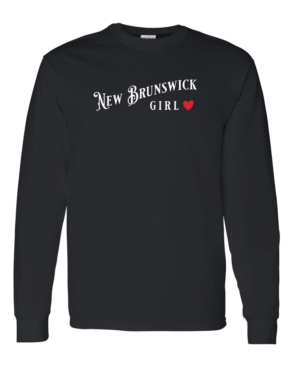 New Brunswick Girl Red Heart Full Long Sleeve Tee