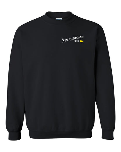 Newfoundland Diva Left Chest and Back Crewneck Sweatshirt