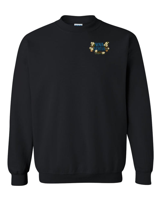 Nova Scotia Flowers Left Chest crew-neck