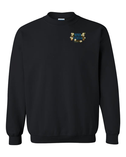 Nova Scotia Flowers Left Chest and Back crew-neck