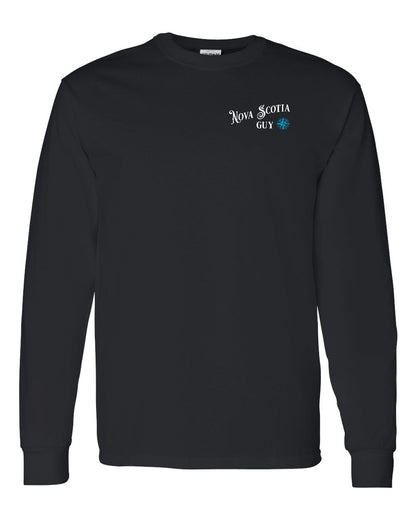 Nova Scotia Guy blue Left Chest and Back Long Sleeve Tee