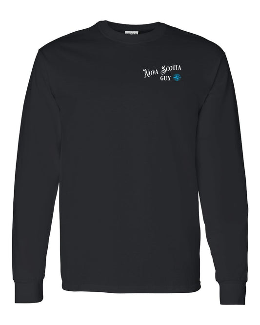 Nova Scotia Guy blue Left Chest and Back Long Sleeve Tee
