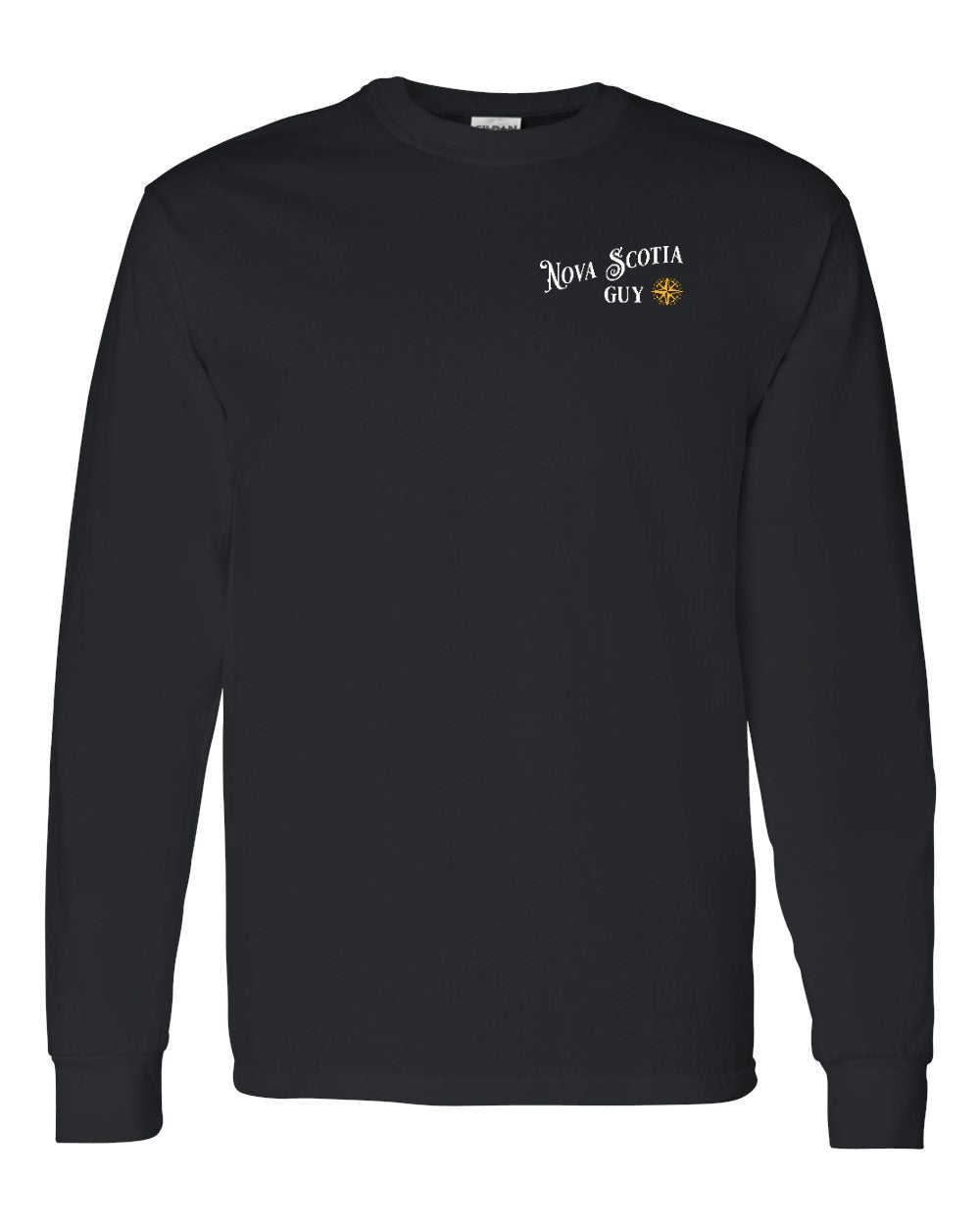 Nova Scotia Guy yellow Left Chest and Back Long Sleeve Tee