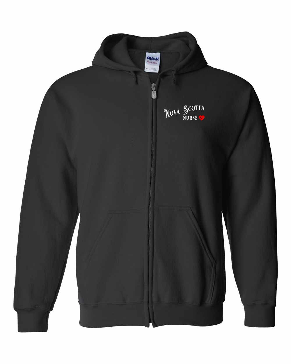 Nova Scotia Nurse Left Chest and Back zip-hoodie