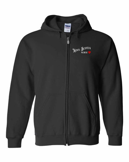 Nova Scotia Nurse Left Chest and Back zip-hoodie