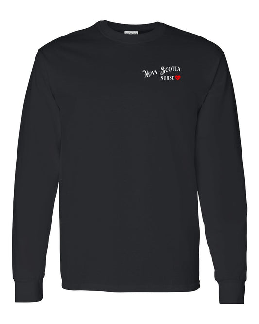 Nova Scotia Nurse Left Chest and Back Long Sleeve Tee