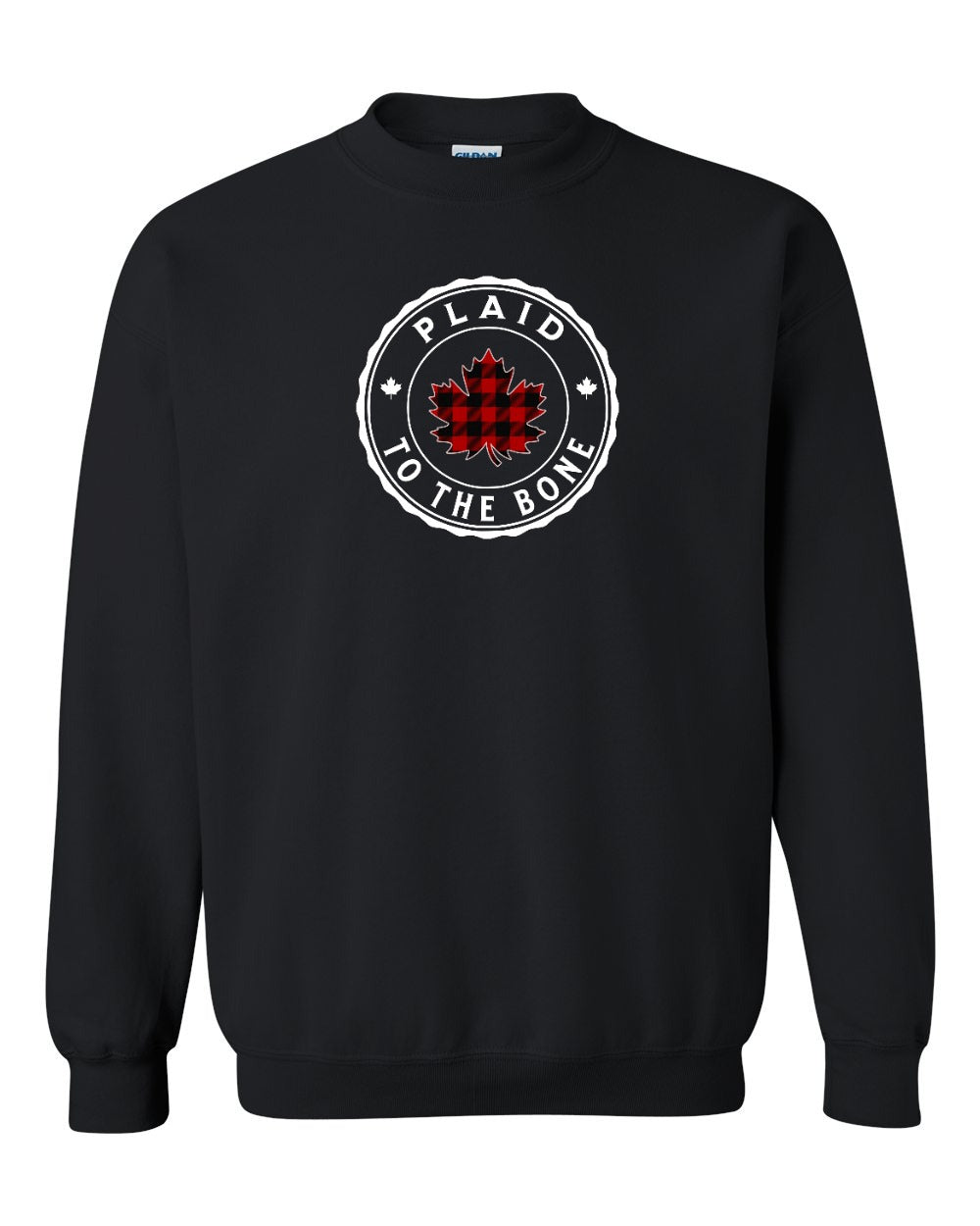 Plaid to the Bone Circle Leaf Crewneck Sweatshirt - Gildan Canada (sewn Internationally) - Unisex