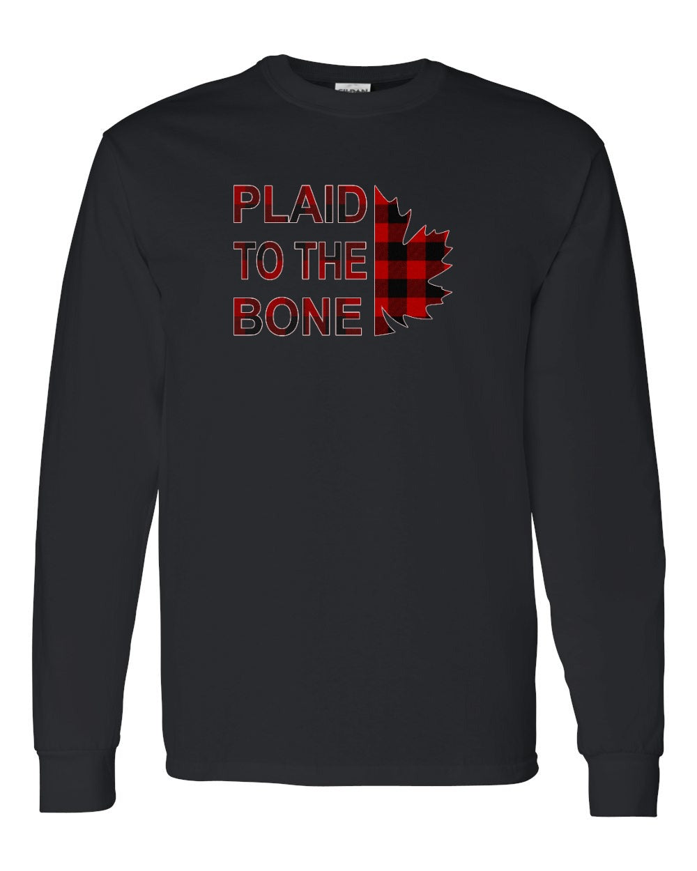 Plaid to the Bone Stacked Leaf Long Sleeve - Gildan Canada (sewn Internationally) - Unisex